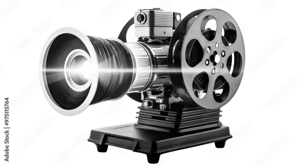 Fototapeta premium Film projector on transparent background