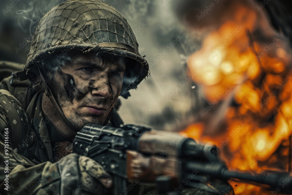 Fototapeta premium Scenes of War and Conflict in a Combat Zone