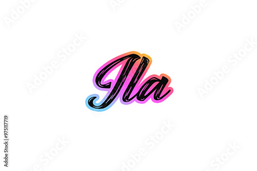 The name “Ila” written in a stylized colorful retro font photo