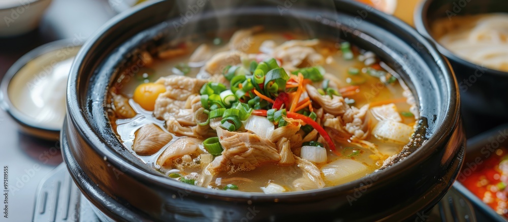 Korean Food Samgyetang Chicken Soup With Ginseng Korean Food Samgyetang Chicken Soup With Ginseng