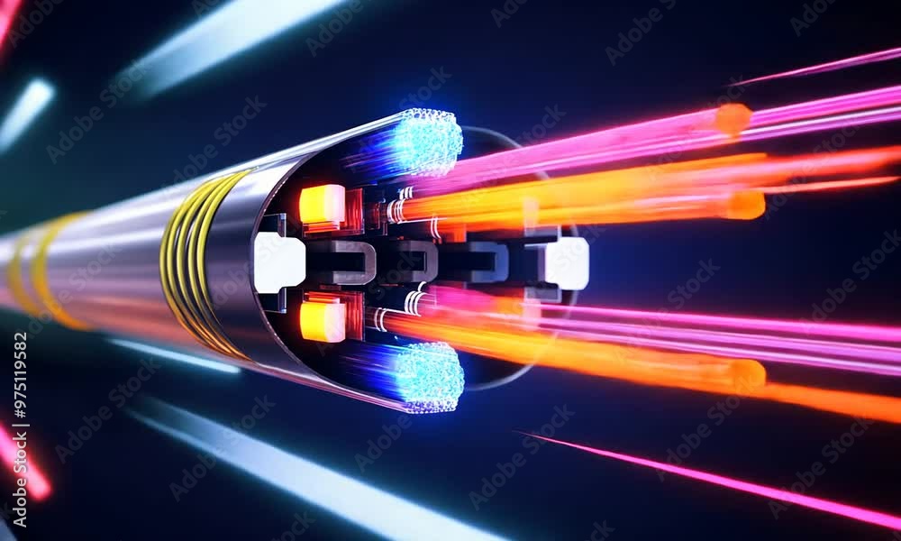 Fiber Optic Cable with Light Streaks