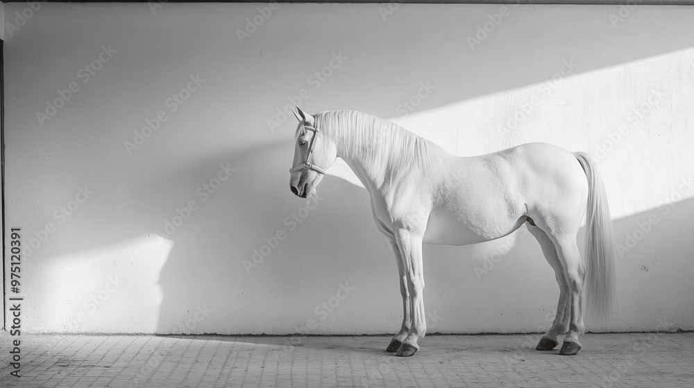 Fototapeta premium horse in stable, horse farm