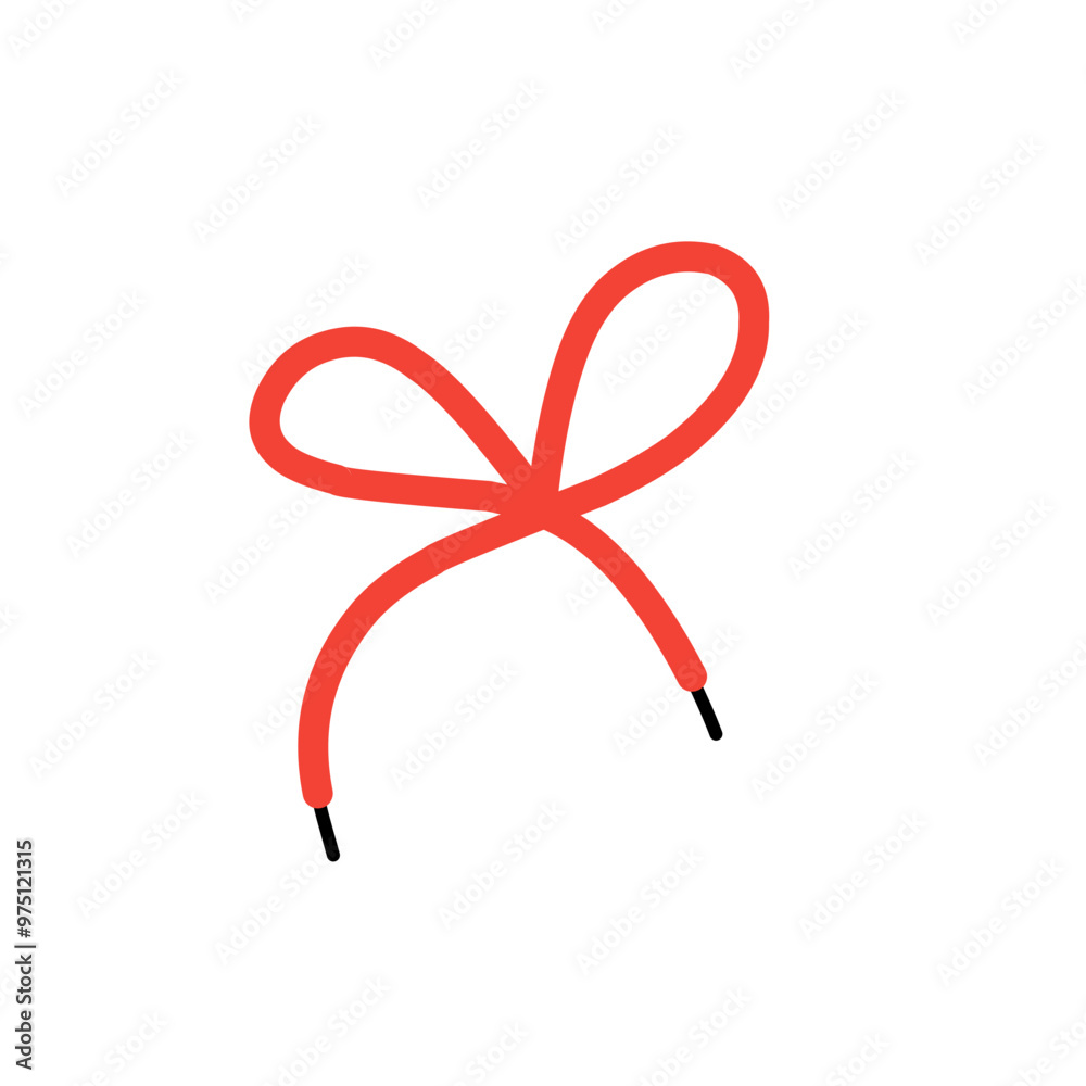 red shoelace vector element red shoelace vector element
