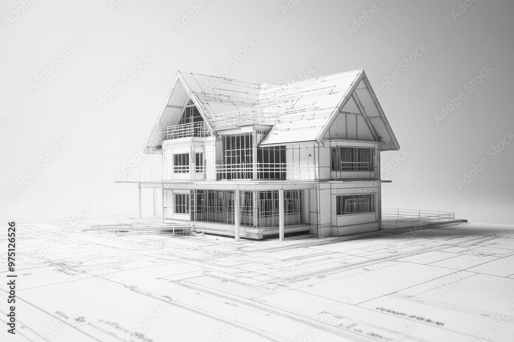 House under construction a detailed look at the building project and blueprint design House under construction a detailed look at the building project and blueprint design