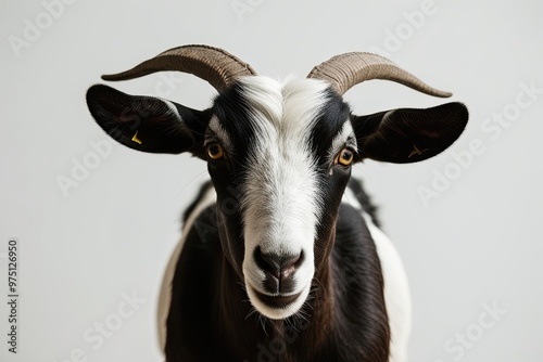 Isolated Goat Front View on White Background for Stock Images