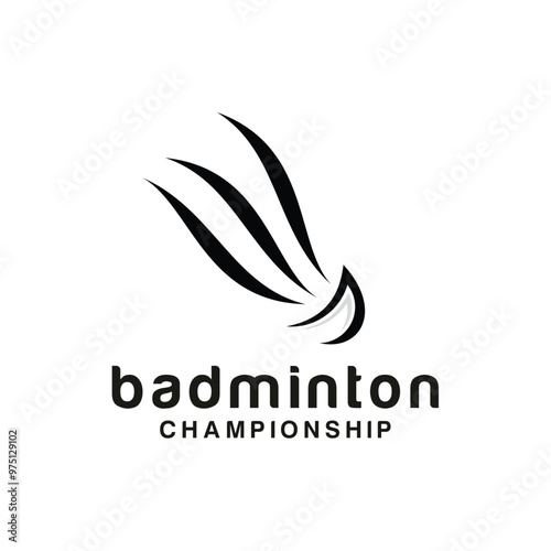 badminton logo icon shuttlecock vector design