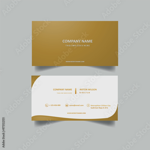 greeting or business color card, gold