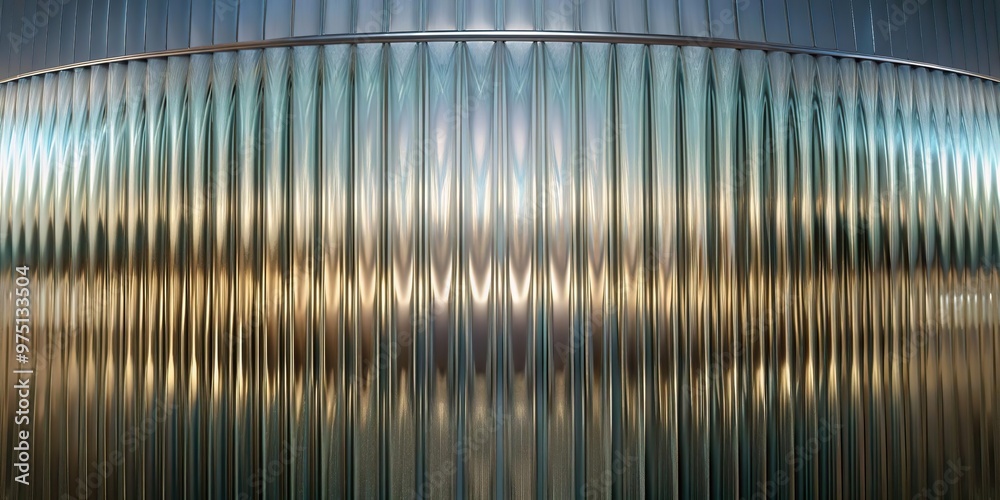 Reeded Glass. Silver, Chrome Colors. Blurry aesthetic on clean mirror for backdrop. Morning concept with clear wall for home copyspace. Gray Ribbed Background. Reeded Glass. Silver, Chrome Colors. Blurry aesthetic on clean mirror for backdrop. Morning concept with clear wall for home copyspace. Gray Ribbed Background.