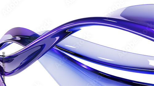 Abstract flowing shapes in purple and white, evoking movement and fluidity.