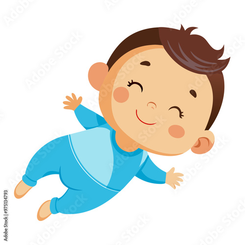 Cute baby lying on his back