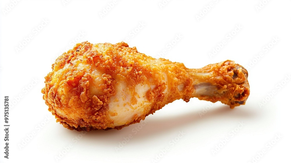 Chicken on White Background - A close-up photo of a piece of chicken with a subtle shadow on the left side against a white background Chicken on White Background - A close-up photo of a piece of chicken with a subtle shadow on the left side against a white background