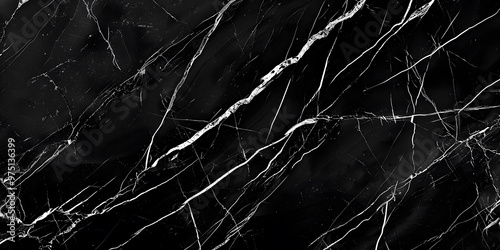 Detailed black marble background with a high-gloss finish and subtle white veins creating a luxurious and timeless design
