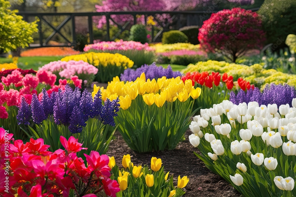 Stunning Spring Garden Colors in a Beautiful Natural Background Stunning Spring Garden Colors in a Beautiful Natural Background