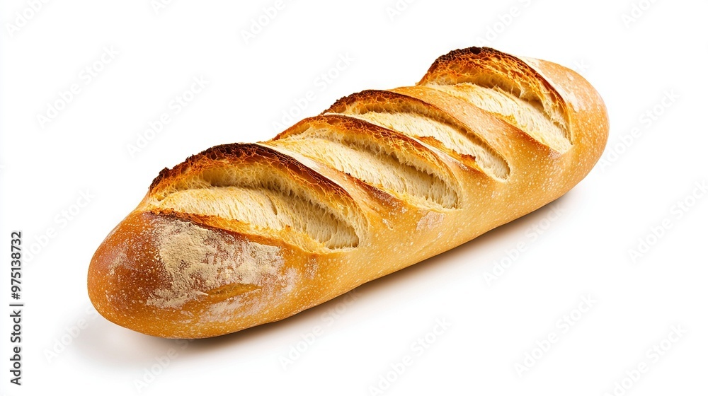 A single loaf of bread sits atop a white table, with a separate slice positioned beside it A single loaf of bread sits atop a white table, with a separate slice positioned beside it