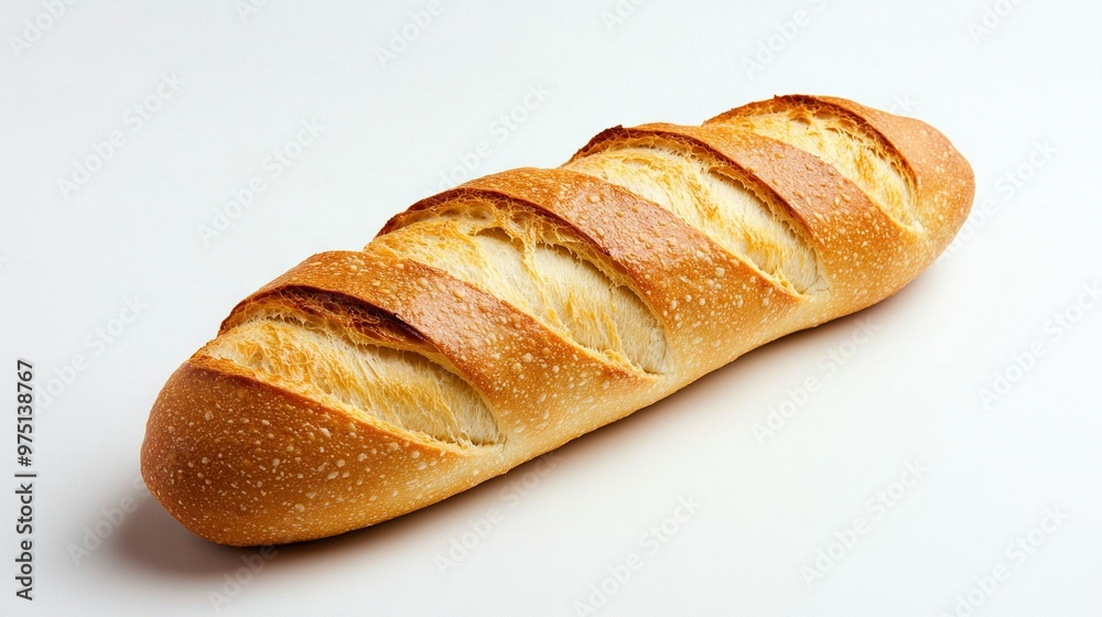 A loaf of white bread rests atop the table with a slice beside it A loaf of white bread rests atop the table with a slice beside it
