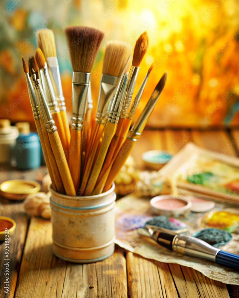 Fototapeta premium brushes and paints