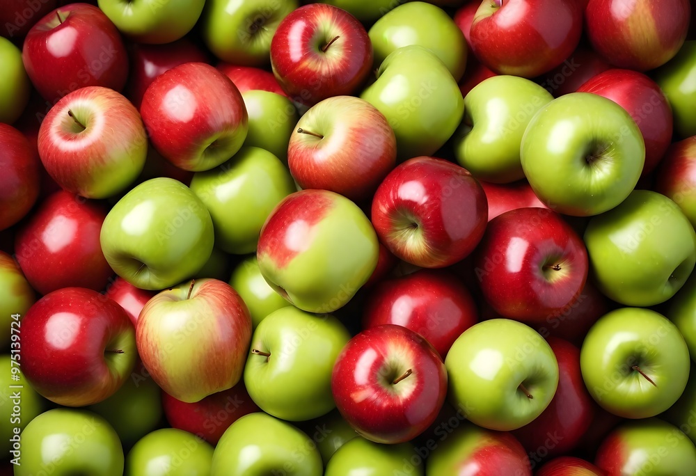 Pile of fresh green and red apples Pile of fresh green and red apples