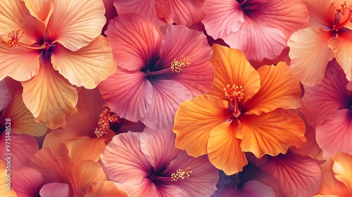 imagine Hibiscus seamless pattern