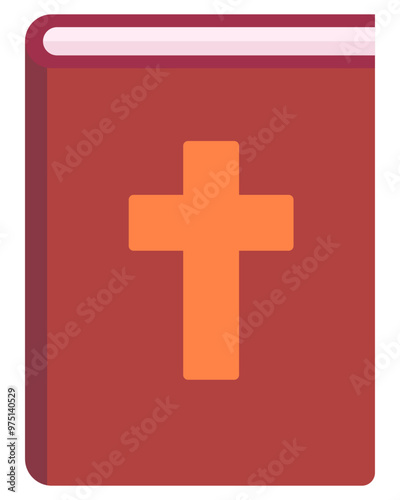 Catholic bible flat icon isolated on white background.
