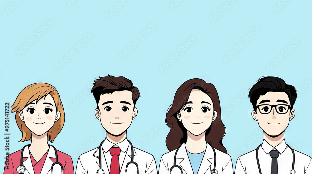 Smiling doctors in white coats. Smiling doctors in white coats.