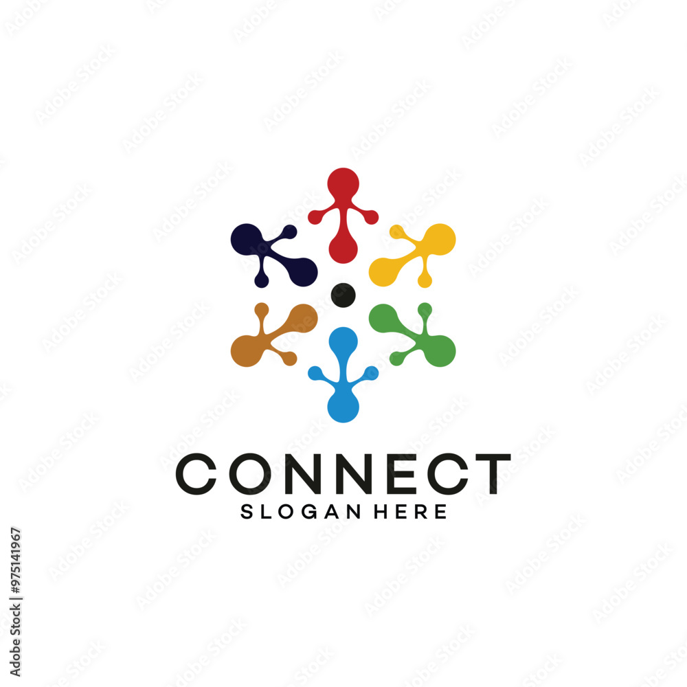 Abstract digital connection technology logo Abstract digital connection technology logo