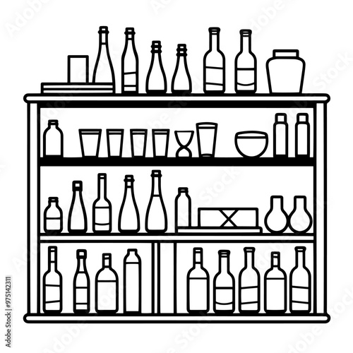 Minimalist vector outline of a bar icon for versatile use.