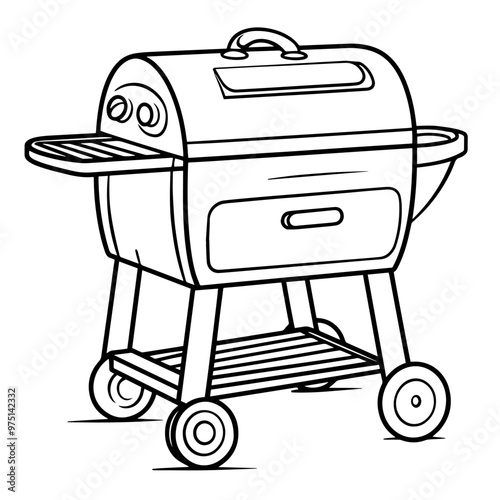 Minimalist vector outline of a barbecue icon for versatile use.