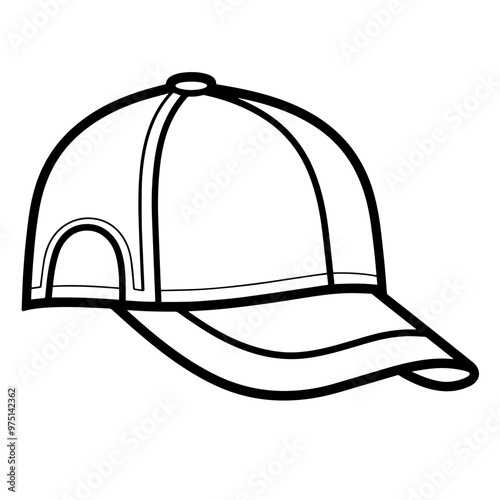 Minimalist vector outline of a baseball cap icon for versatile use.