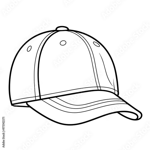 Minimalist vector outline of a baseball cap icon for versatile use.