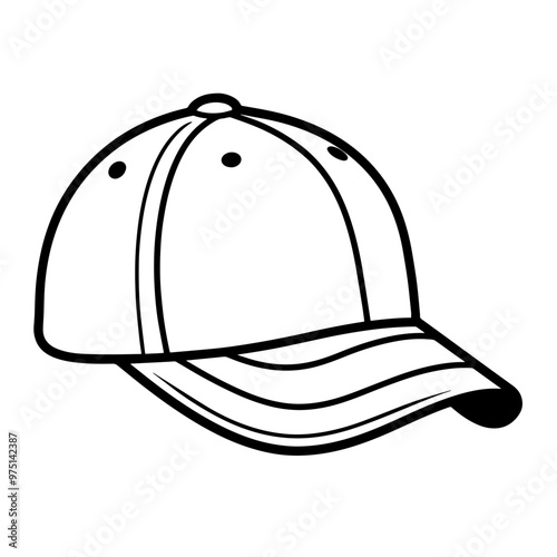 Minimalist vector outline of a baseball cap icon for versatile use.