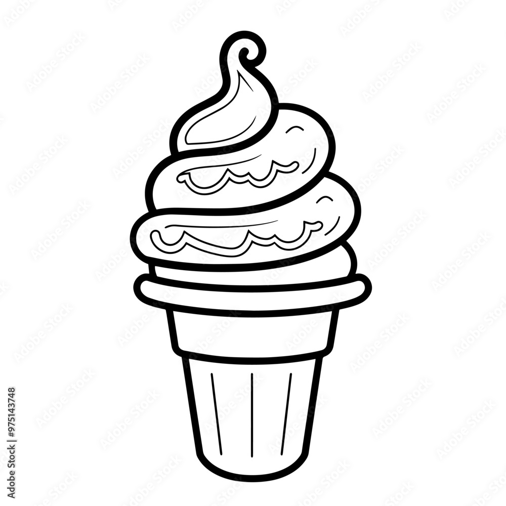 Delicious ice cream outline icon in vector format for dessert designs. Delicious ice cream outline icon in vector format for dessert designs.