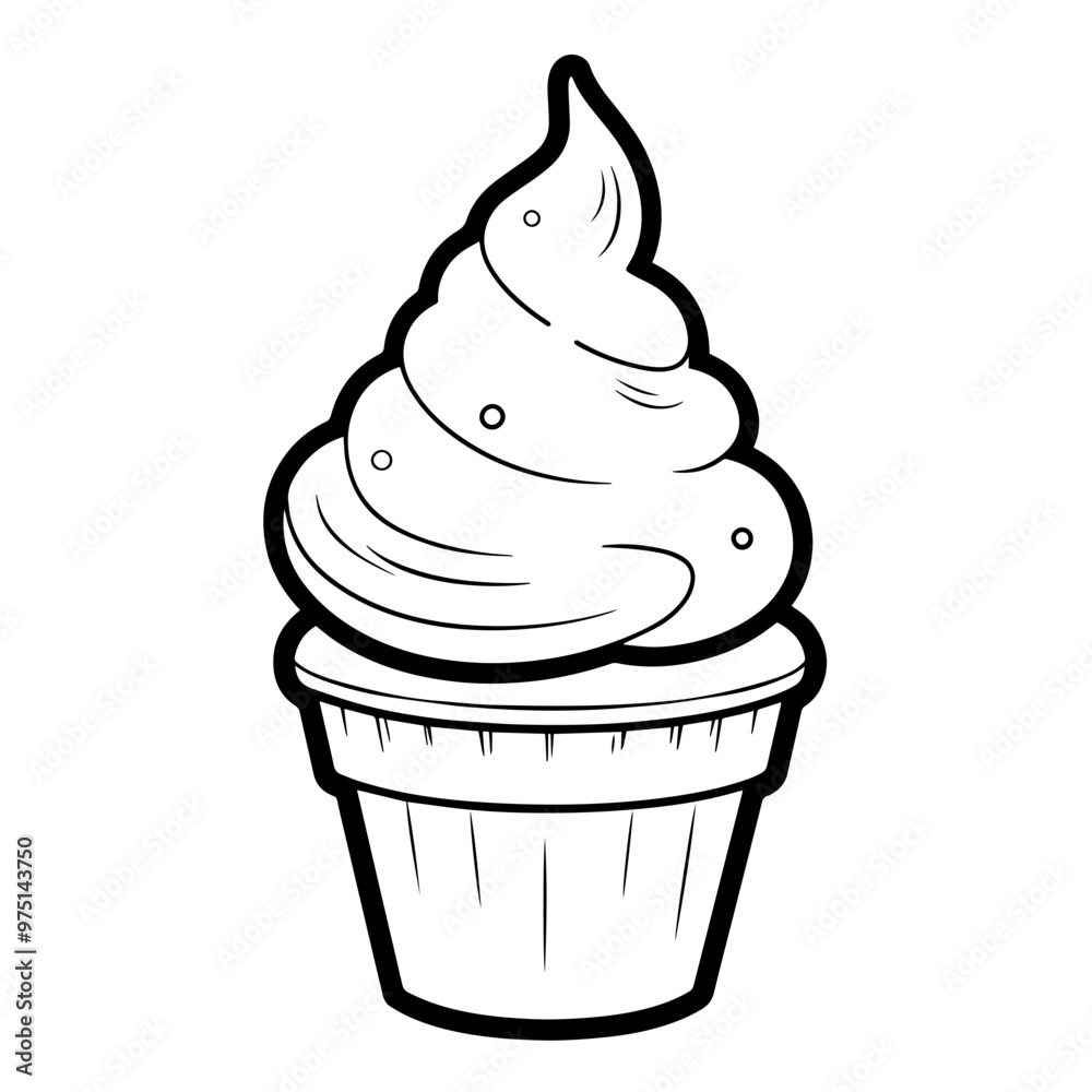 Delicious ice cream outline icon in vector format for dessert designs. Delicious ice cream outline icon in vector format for dessert designs.