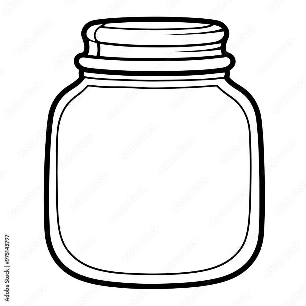 Sleek jar outline icon in vector format for versatile designs. Sleek jar outline icon in vector format for versatile designs.