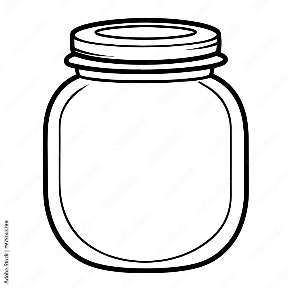 Sleek jar outline icon in vector format for versatile designs.