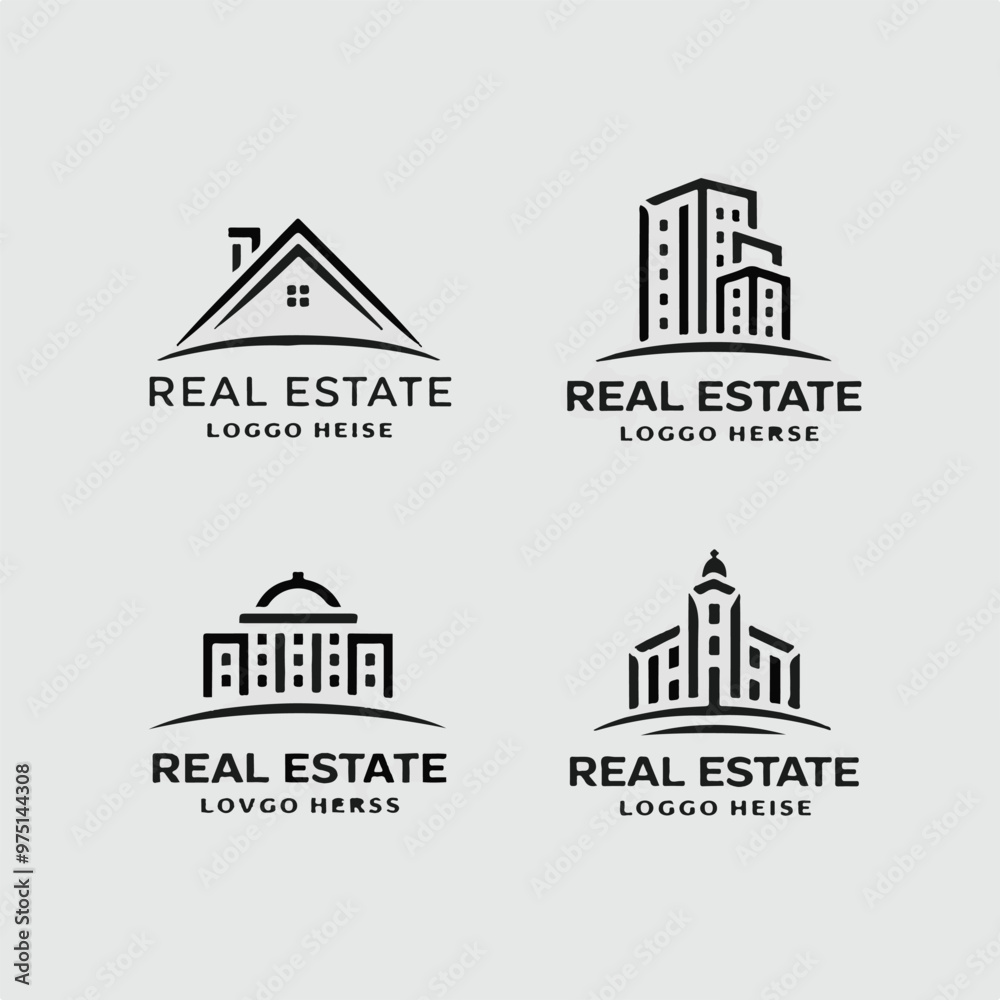 Fototapeta premium Modern Real Estate Logo Set