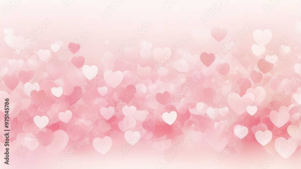 Abstract illustration. Multi-layered pink heart bokeh. Abstract illustration. Multi-layered pink heart bokeh.