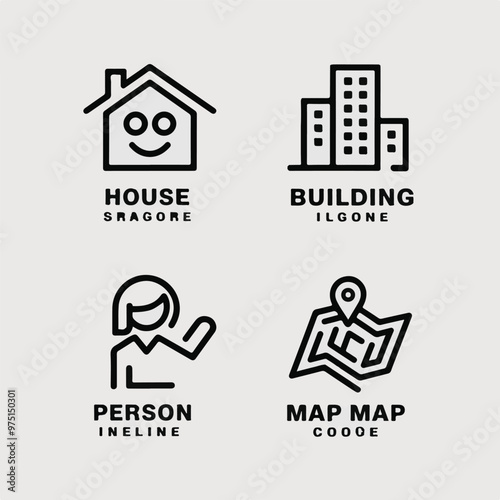 Modern Real Estate Logo Set