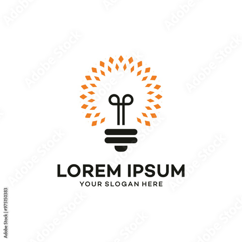 creative Smart bulb lamp logo symbol design.