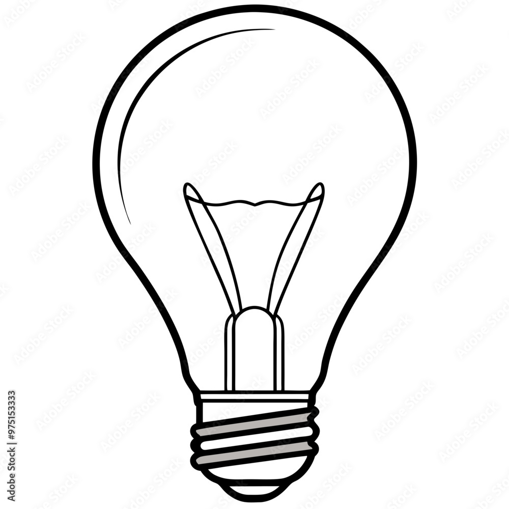 Lightbulb Outline drawing line art vector Lightbulb Outline drawing line art vector