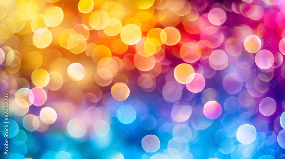 Vibrant Abstract Background with Colorful Circle Bokeh Light Vibrant Abstract Background with Colorful Circle Bokeh Light