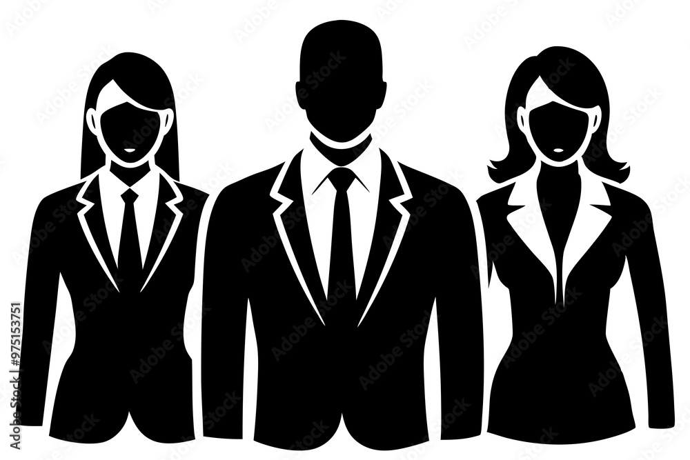 Set of silhouettes men and women Business people silhouette style vector art in white background Set of silhouettes men and women Business people silhouette style vector art in white background