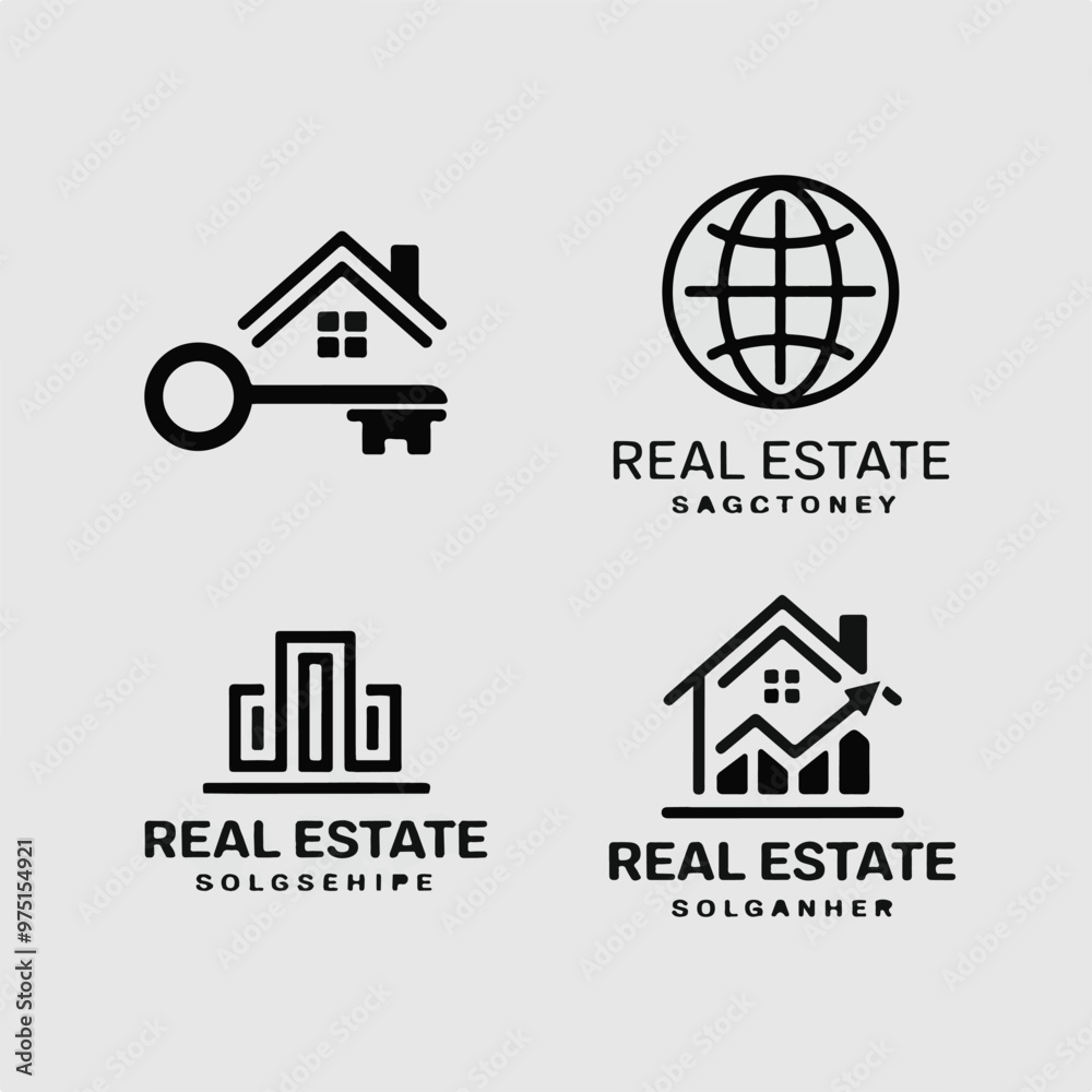 Fototapeta premium Modern Real Estate Logo Set