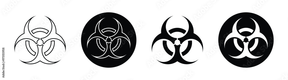 Vector Biohazard Icon In Multiple Style Vector Biohazard Icon In Multiple Style