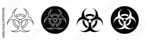 Vector Biohazard Icon In Multiple Style