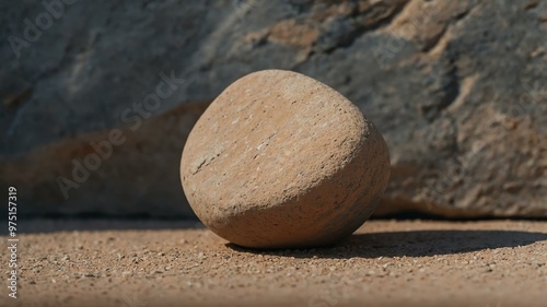 claystone stone centered in aesthetic background photo