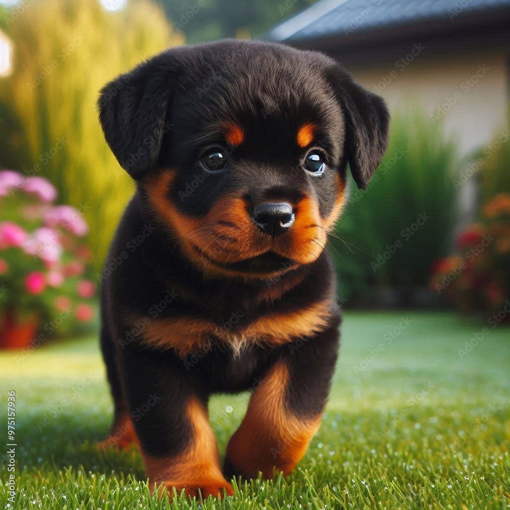 Rottweiler im Garten