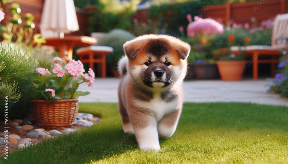 Obraz premium Akita Inu - Shiba im Garten