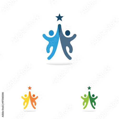 Reaching Star logo, , Online Learning logo designs vector, Kids Dream logo, Reach Dreams logo