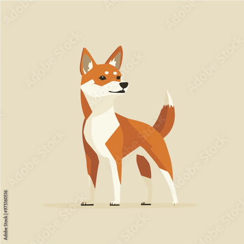 Stylized Illustration of a Shiba Inu Dog