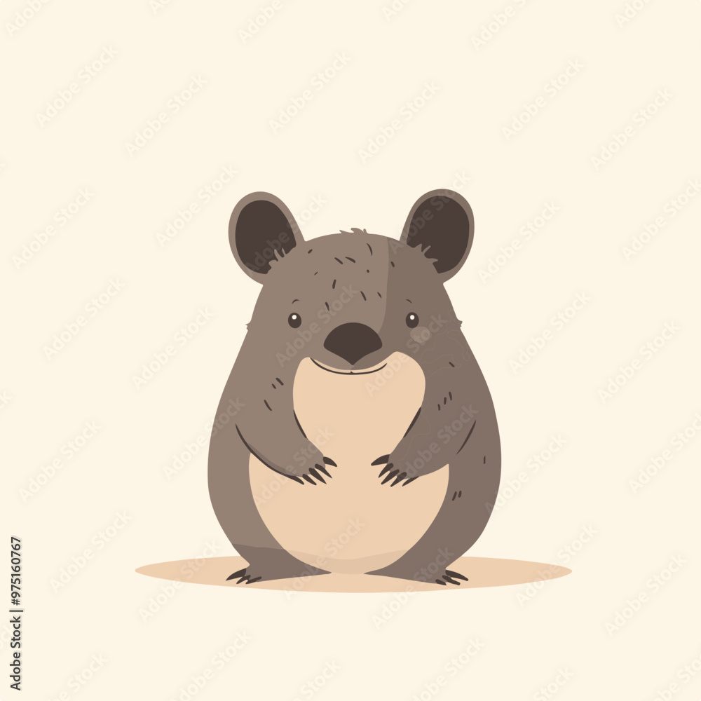 Cute Vector Illustration of a Happy Wombat Cute Vector Illustration of a Happy Wombat
